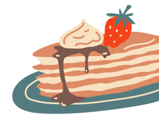 vectores con tortitas desayuno