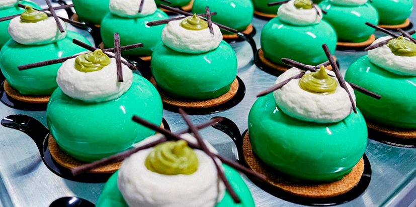 pasteles verdes de pistacho